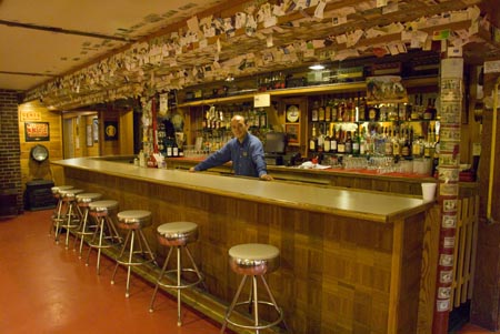 The Flag Stop Bar downstairs at the Izaak Walton Inn